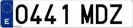 Ejemplo de matrícula española 0441 MDZ
