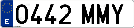 Ejemplo de matrícula de coche ordinaria 0442 MMY