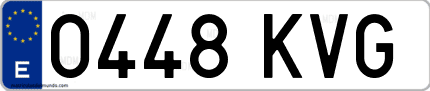 Ejemplo de matrícula de coche ordinaria 0448 KVG