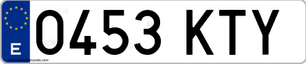 Ejemplo de matrícula de coche ordinaria 0453 KTY
