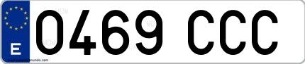 Ejemplo de matrícula española 0469 CCC