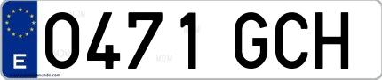 Ejemplo de matrícula española 0471 GCH
