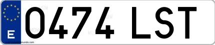 Ejemplo de matrícula española 0474 LST