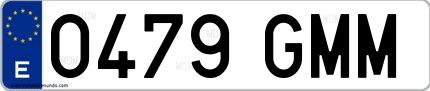 Ejemplo de matrícula española 0479 GMM