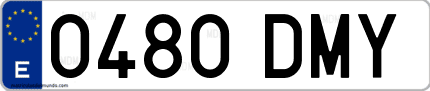 Ejemplo de matrícula de coche ordinaria 0480 DMY