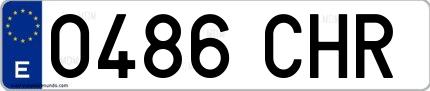 Ejemplo de matrícula española 0486 CHR