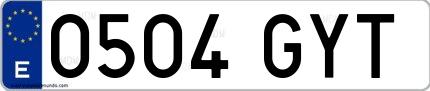 Ejemplo de matrícula española 0504 GYT