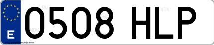 Ejemplo de matrícula española 0508 HLP