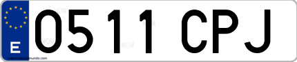Ejemplo de matrícula de coche ordinaria 0511 CPJ