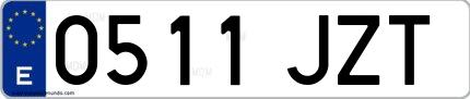 Ejemplo de matrícula española 0511 JZT