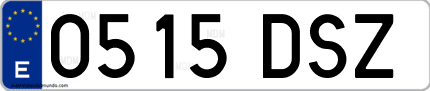 Ejemplo de matrícula de coche ordinaria 0515 DSZ