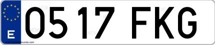 Ejemplo de matrícula española 0517 FKG