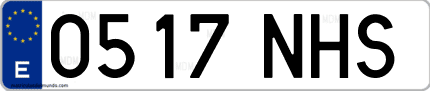 Ejemplo de matrícula de coche ordinaria 0517 NHS