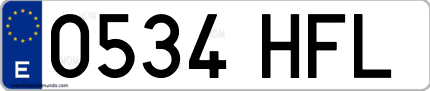 Ejemplo de matrícula de coche ordinaria 0534 HFL