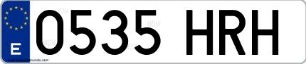 Ejemplo de matrícula española 0535 HRH
