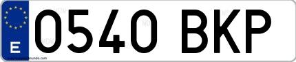 Ejemplo de matrícula española 0540 BKP