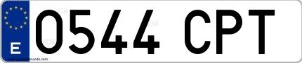 Ejemplo de matrícula española 0544 CPT