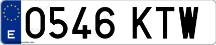 Ejemplo de matrícula de coche ordinaria 0546 KTW