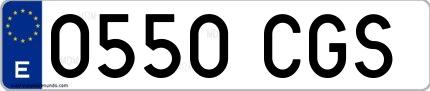 Ejemplo de matrícula española 0550 CGS