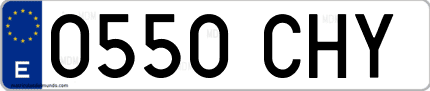 Ejemplo de matrícula de coche ordinaria 0550 CHY