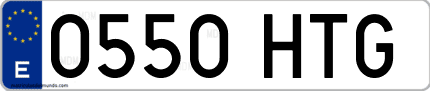 Ejemplo de matrícula de coche ordinaria 0550 HTG