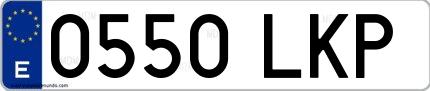 Ejemplo de matrícula española 0550 LKP