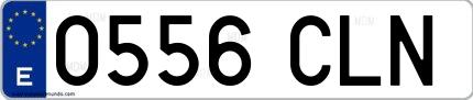 Ejemplo de matrícula española 0556 CLN
