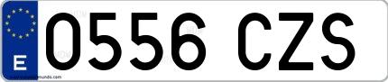 Ejemplo de matrícula española 0556 CZS