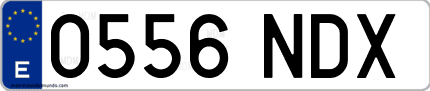 Ejemplo de matrícula de coche ordinaria 0556 NDX