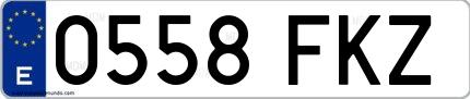 Ejemplo de matrícula española 0558 FKZ