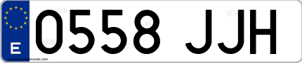 Ejemplo de matrícula de coche ordinaria 0558 JJH
