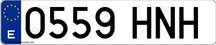 Ejemplo de matrícula española 0559 HNH