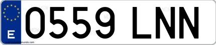 Ejemplo de matrícula española 0559 LNN