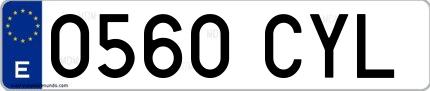 Ejemplo de matrícula española 0560 CYL