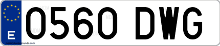 Ejemplo de matrícula de coche ordinaria 0560 DWG