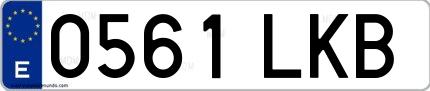 Ejemplo de matrícula española 0561 LKB