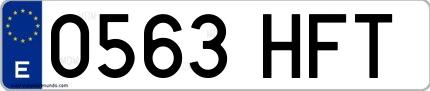 Ejemplo de matrícula española 0563 HFT