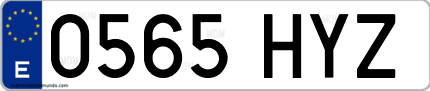 Ejemplo de matrícula de coche ordinaria 0565 HYZ