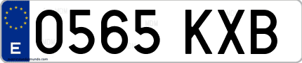 Ejemplo de matrícula de coche ordinaria 0565 KXB