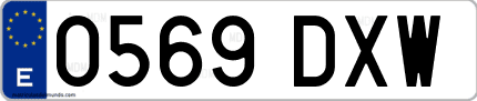 Ejemplo de matrícula de coche ordinaria 0569 DXW