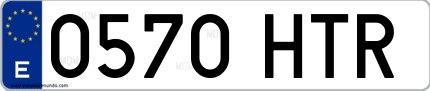 Ejemplo de matrícula española 0570 HTR