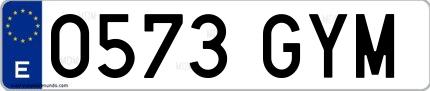 Ejemplo de matrícula española 0573 GYM