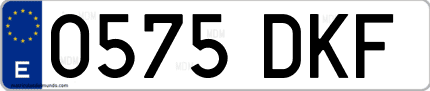Ejemplo de matrícula de coche ordinaria 0575 DKF