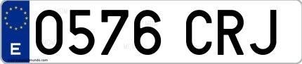 Ejemplo de matrícula española 0576 CRJ