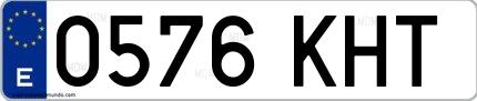 Ejemplo de matrícula de coche ordinaria 0576 KHT