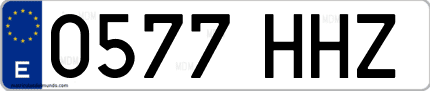 Ejemplo de matrícula de coche ordinaria 0577 HHZ