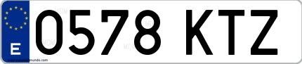 Ejemplo de matrícula española 0578 KTZ