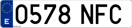 Ejemplo de matrícula de coche ordinaria 0578 NFC