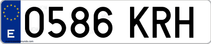Ejemplo de matrícula de coche ordinaria 0586 KRH