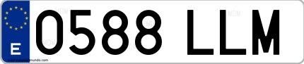 Ejemplo de matrícula española 0588 LLM